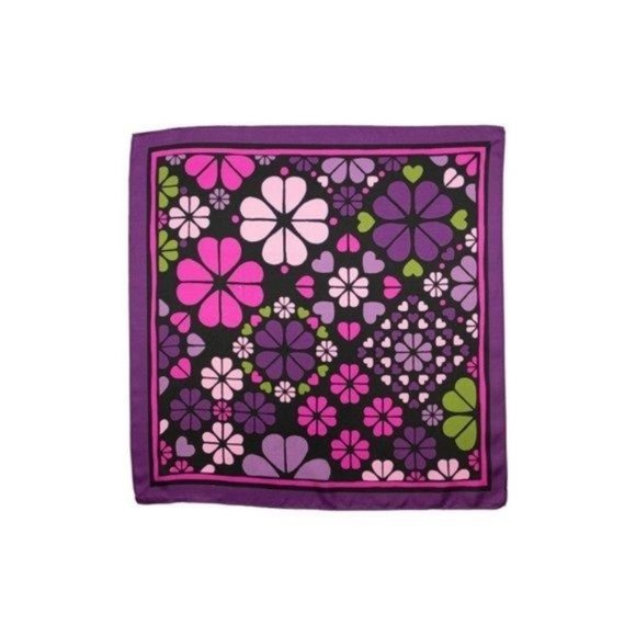 KATE SPADE Spade Clover Patchwork Silk Convertible Hair Tie & Bandana NWT - Picture 4 of 10